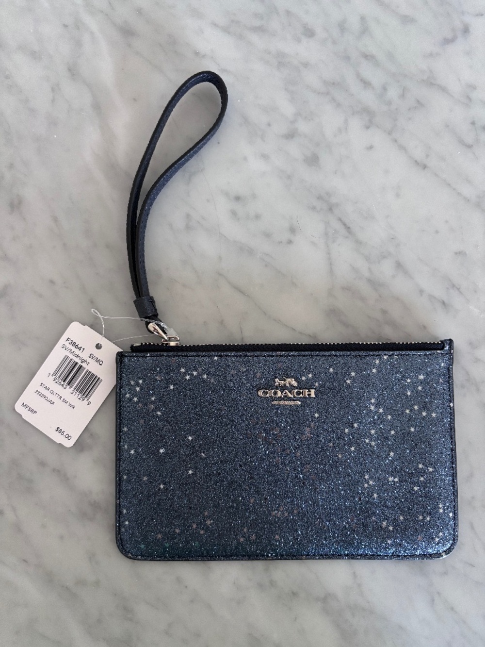 Coach Wristlet - Midnight Blue Glittery NWT